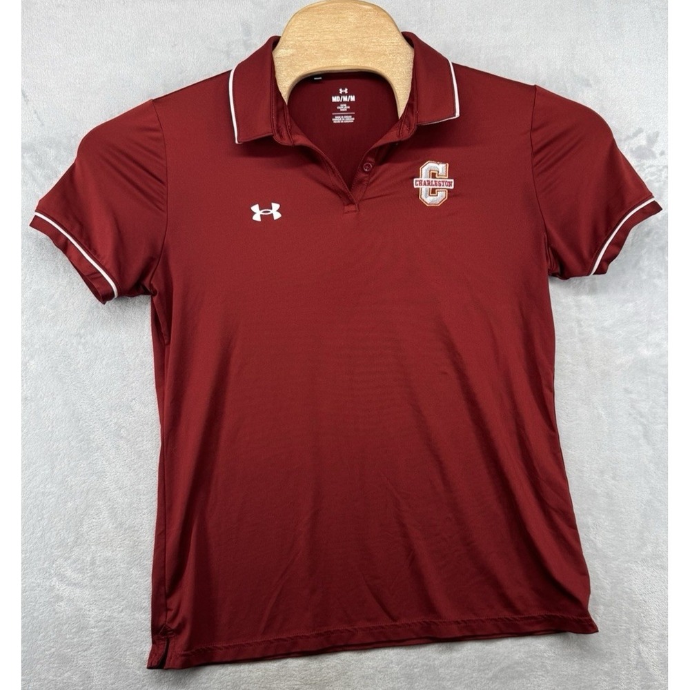 Under Armour Charleston Cougars‎ HeatGear Polo Shirt Burgandy Women's Size M
